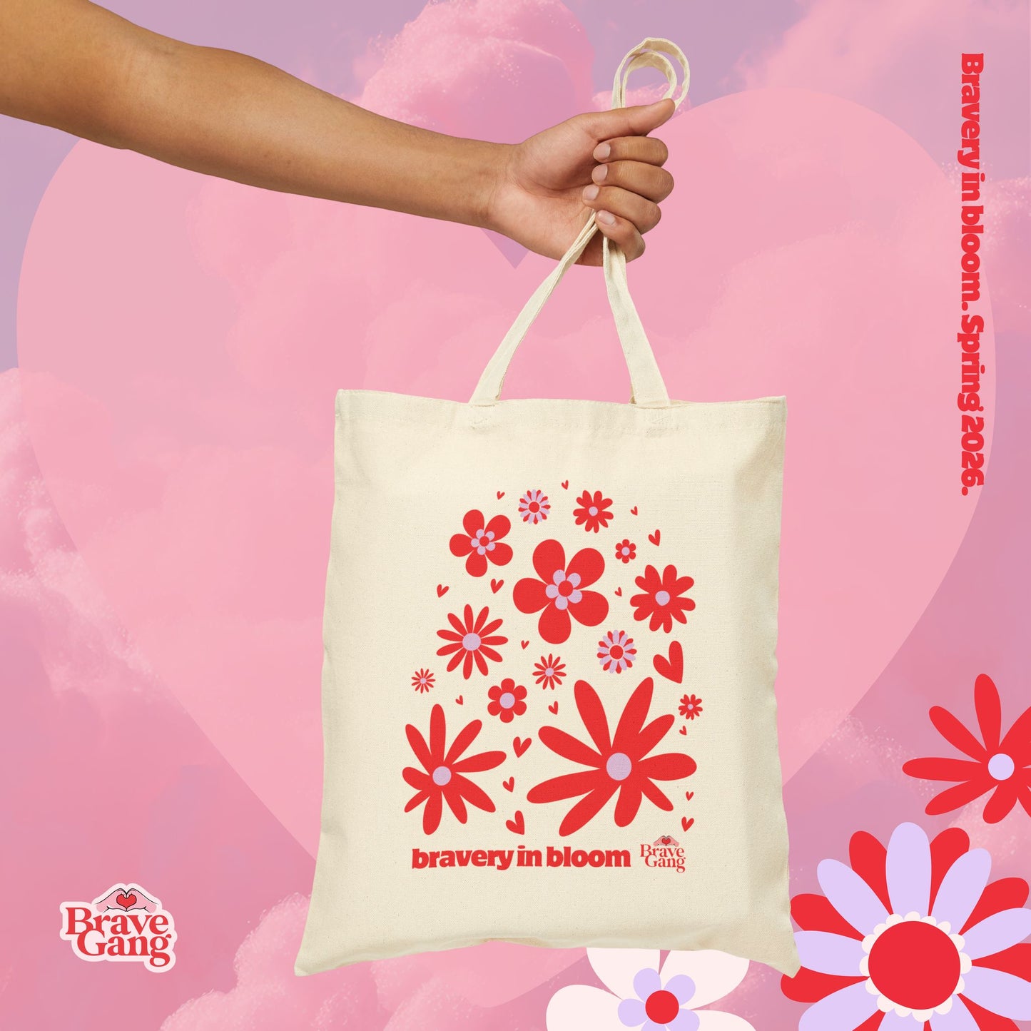 #BraveGang Bravery in Bloom Tote ✨ Cotton Canvas • Natural • Made with Love