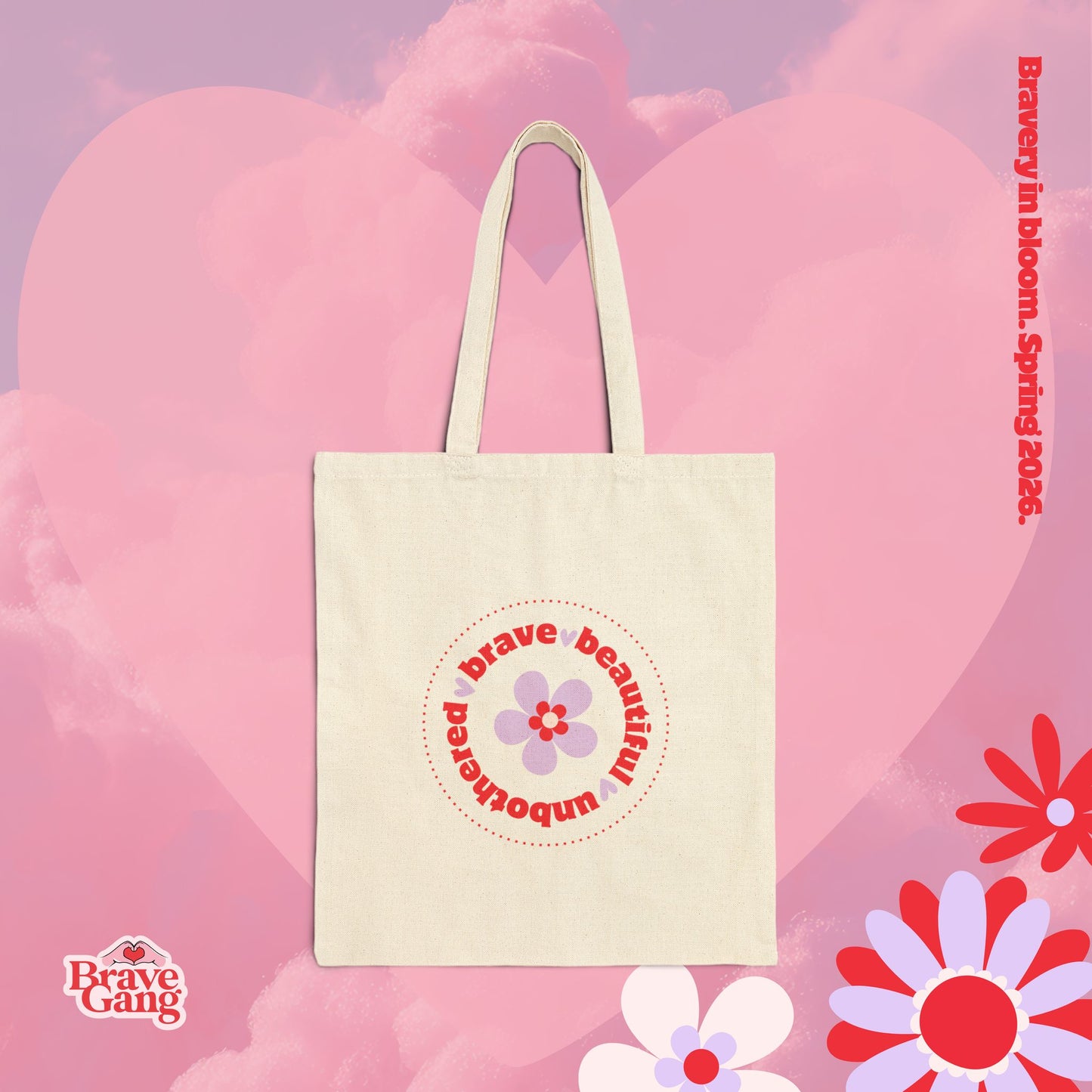 #BraveGang Bravery in Bloom Tote ✨ Cotton Canvas • Natural • Made with Love