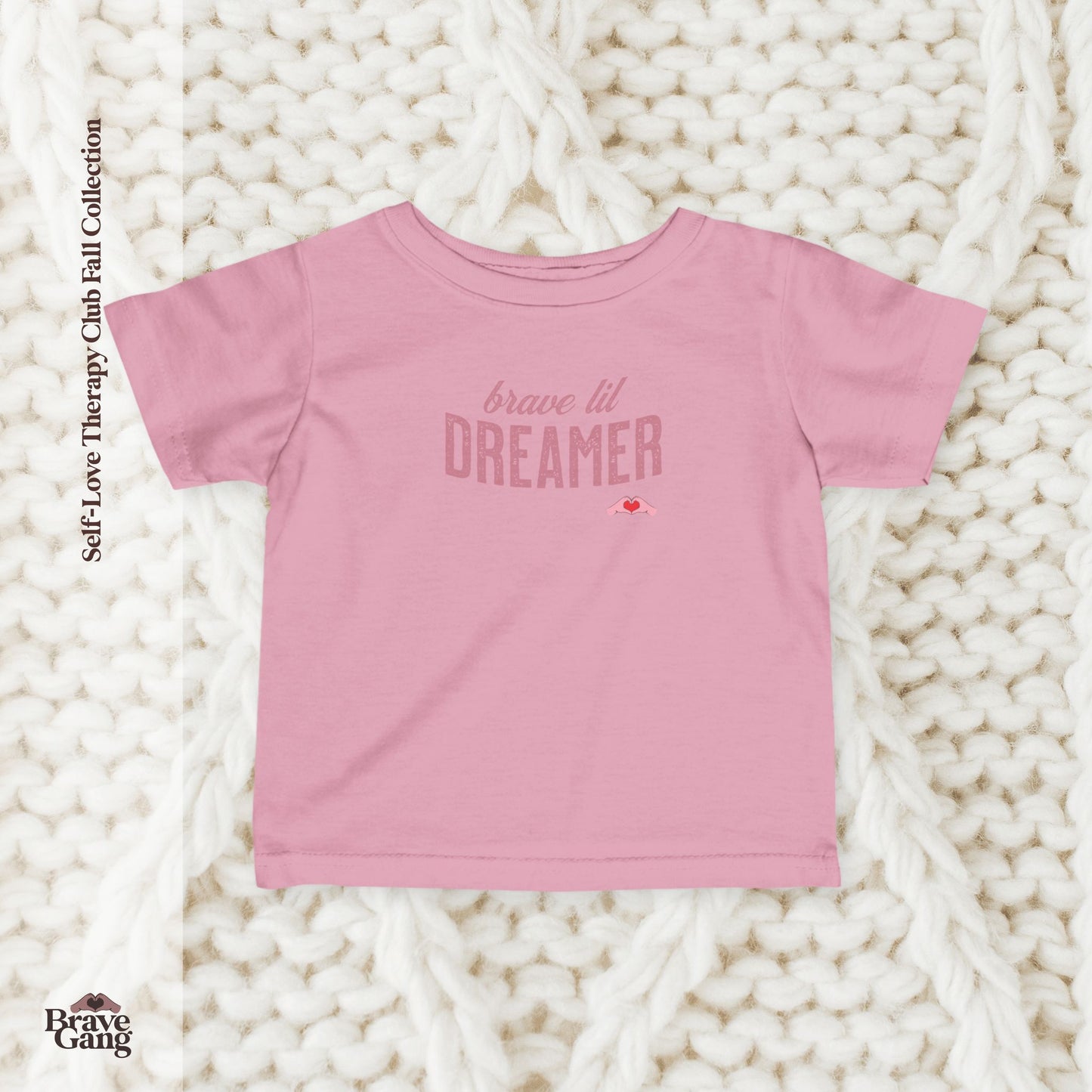 #BraveGang Brave Lil Dreamer Infant Tee 🍂 White, Charcoal or Pink