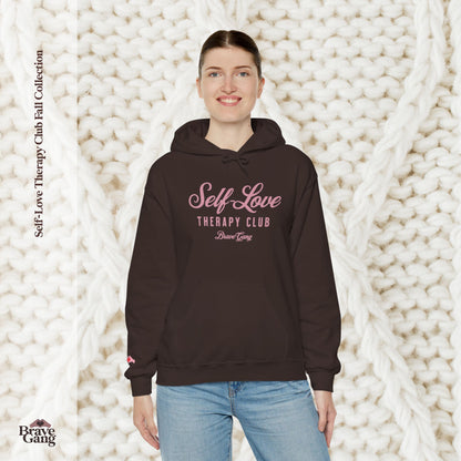 #BraveGang Self-Love Therapy Club Hoodie 🍂 Cozy Heavy Blend 🍂 Chocolate Brown