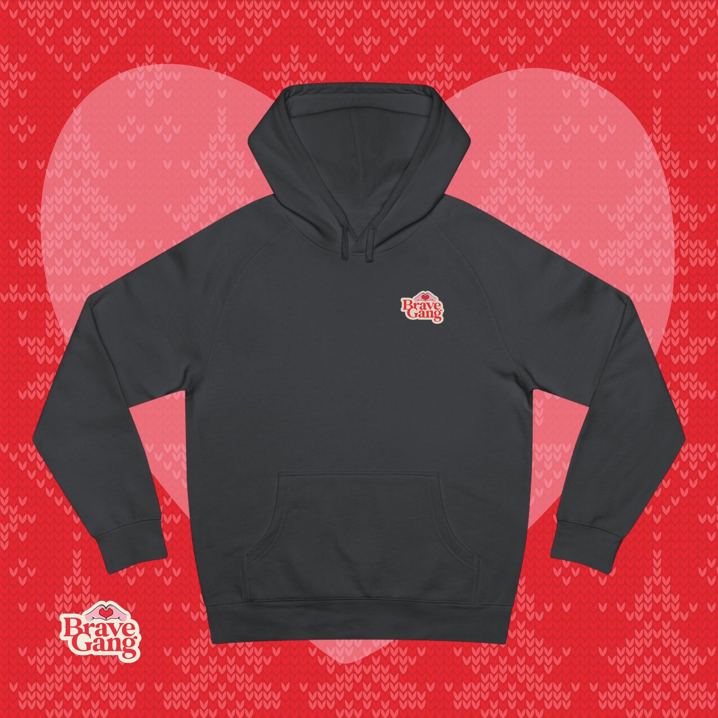 BraveGang Holiday Collection 2025 | Hoodie – Festive Red or Classic Coal