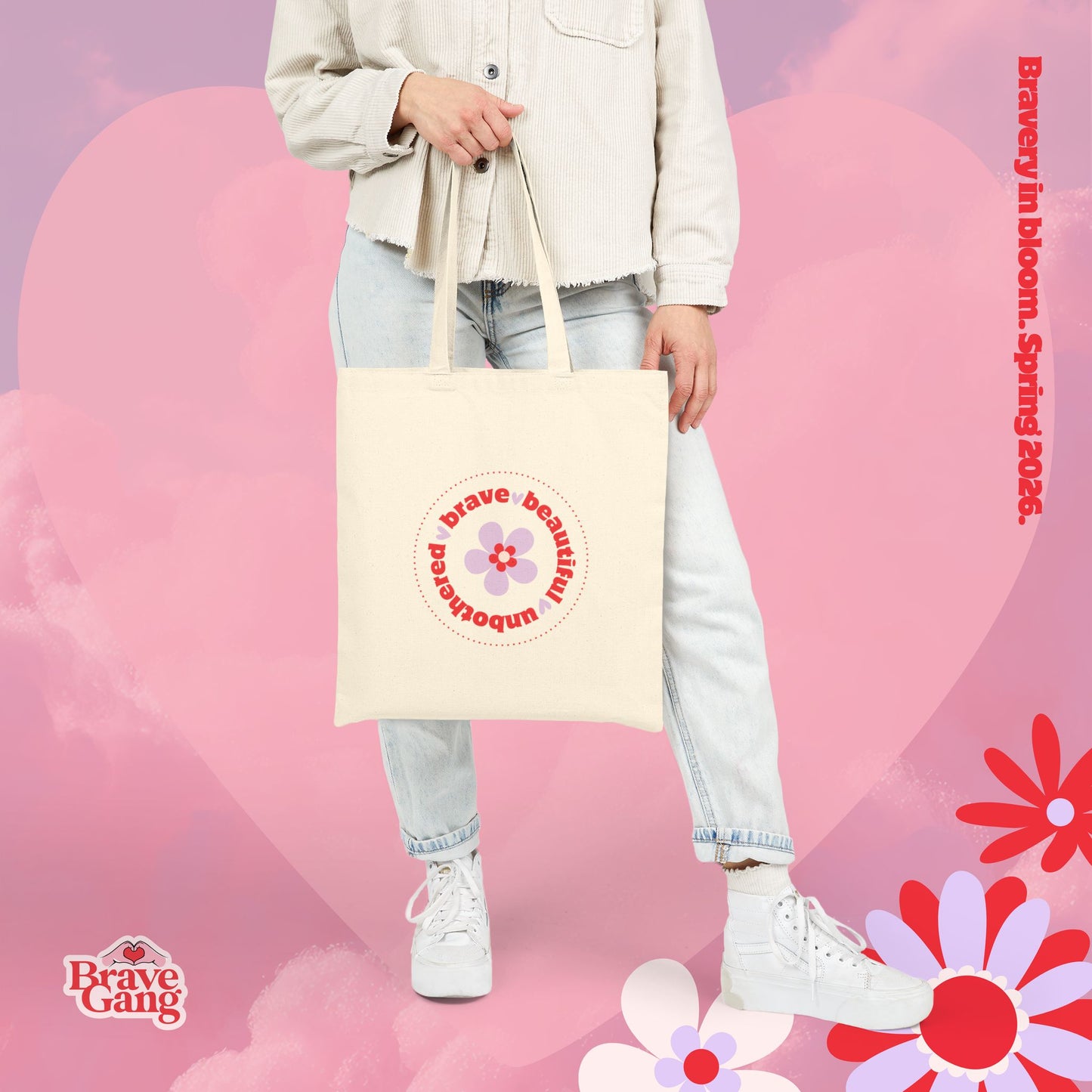 #BraveGang Bravery in Bloom Tote ✨ Cotton Canvas • Natural • Made with Love