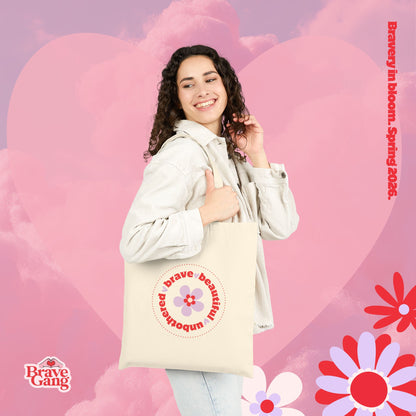 #BraveGang Bravery in Bloom Tote ✨ Cotton Canvas • Natural • Made with Love