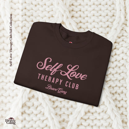 #BraveGang Self-Love Therapy Club Crewneck 🍂 Cozy Sweatshirt 🍂 Chocolate Brown