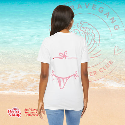 BraveGang Every Body is a Bikini Body Tee with Pink Bikini Print