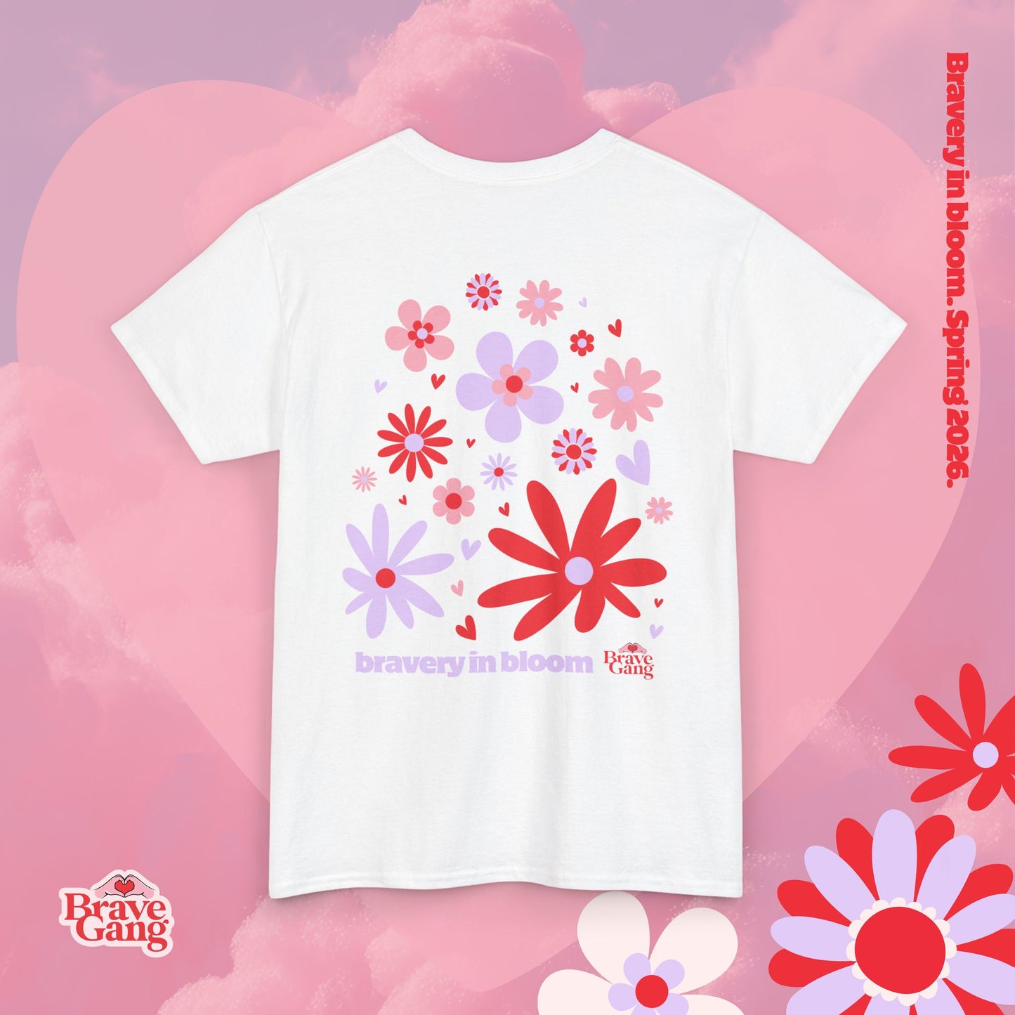 #BraveGang Bravery in Bloom Tee ✨ Cotton • Pink or White • Made with Love