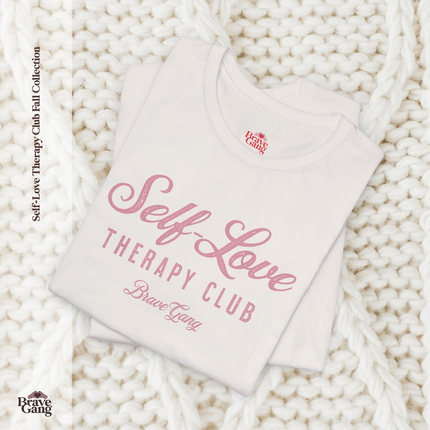 #BraveGang Self-Love Therapy Club Tee 🍂 Vintage White or Chocolate Brown