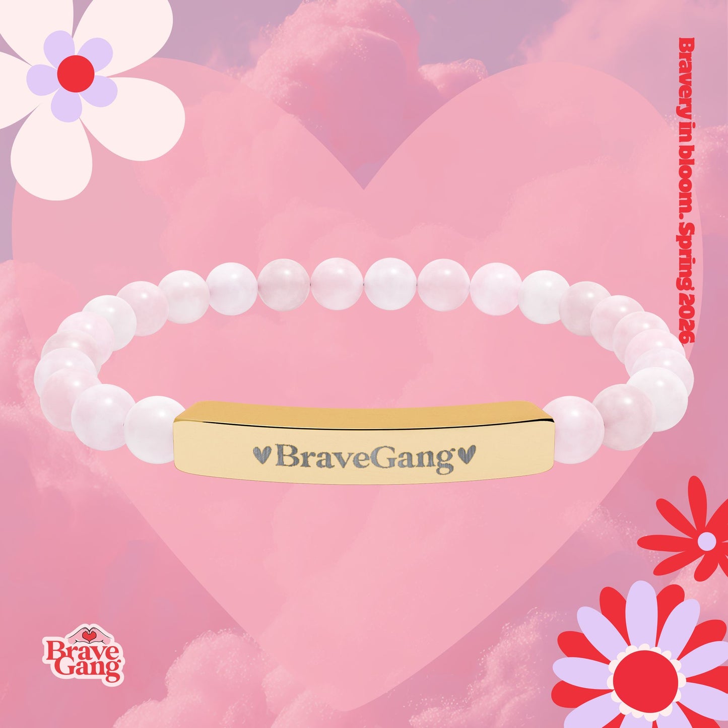 #BraveGang Bravery Bracelet ✨ Natural Stone • Rose Quartz • Made with Love