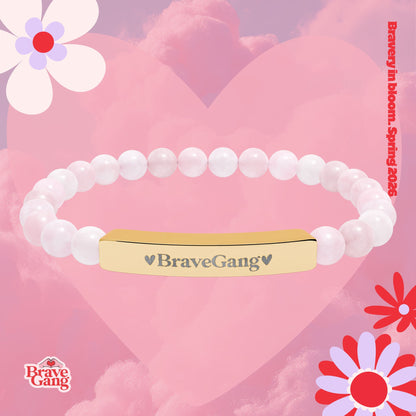 #BraveGang Bravery Bracelet ✨ Natural Stone • Rose Quartz • Made with Love