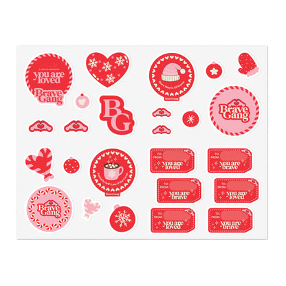 BraveGang Holiday Collection 2025 | Sticker Sheet Bundle | 5 Sheets • 100 Stickers Total