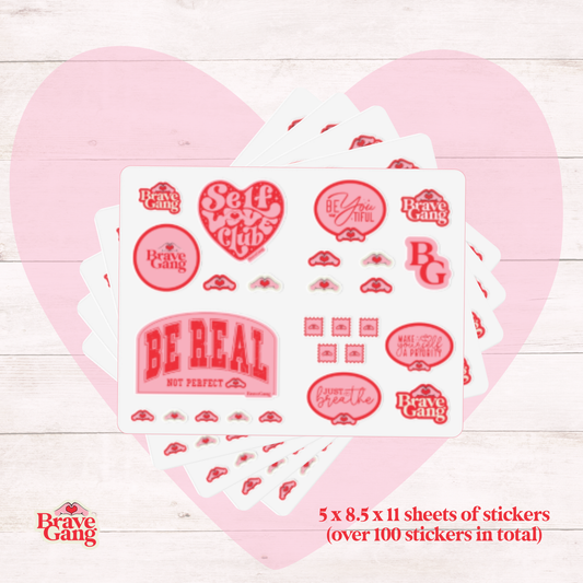 BraveGang Forever Collection | Sticker Sheet Bundle (5 Sheets,  100+ Stickers)