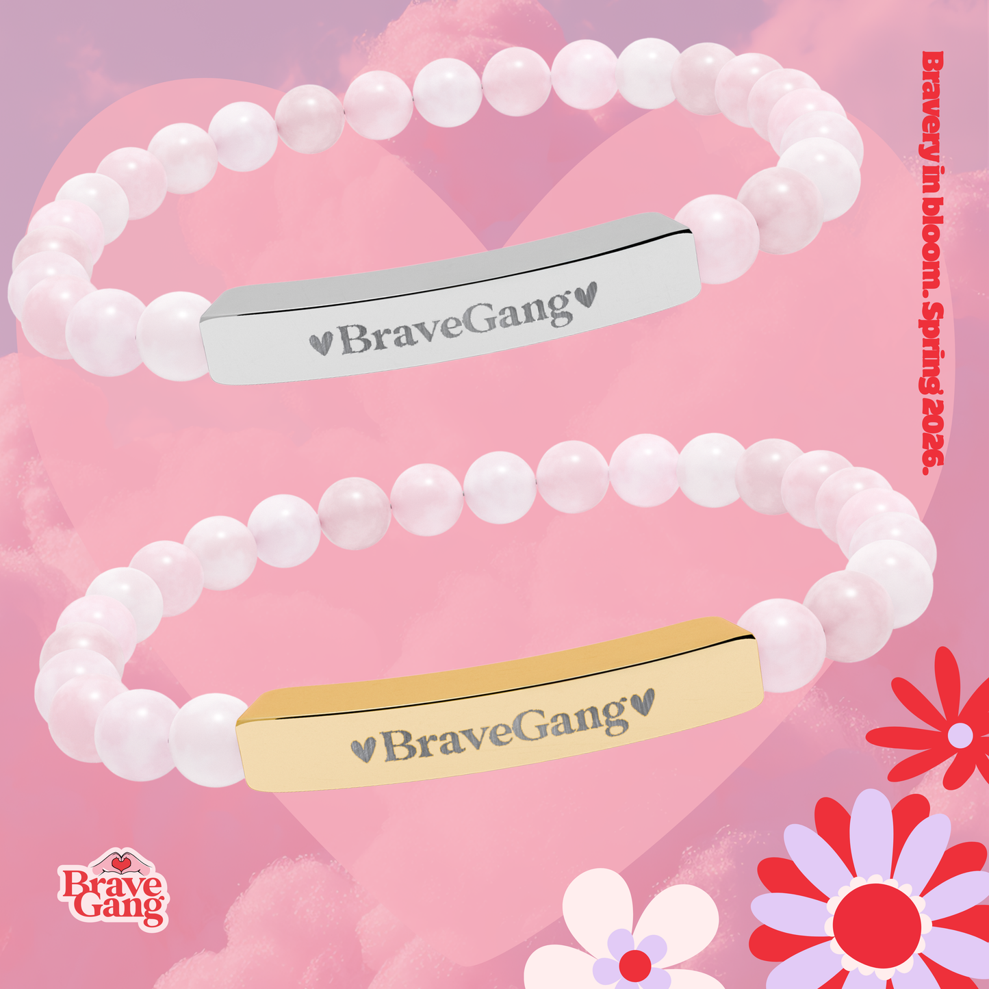 #BraveGang Bravery Bracelet ✨ Natural Stone • Rose Quartz • Made with Love