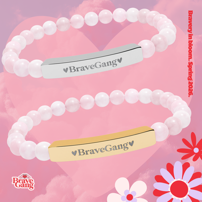#BraveGang Bravery Bracelet ✨ Natural Stone • Rose Quartz • Made with Love