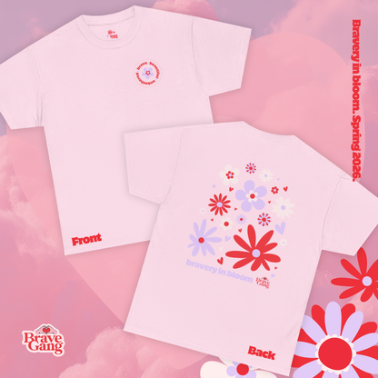 #BraveGang Bravery in Bloom Tee ✨ Cotton • Pink or White • Made with Love