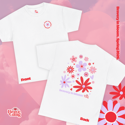 #BraveGang Bravery in Bloom Tee ✨ Cotton • Pink or White • Made with Love
