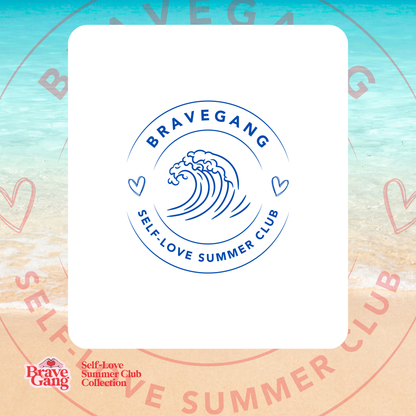 BraveGang Self-Love Summer Club Tee with Blue Print and Swim Shorts