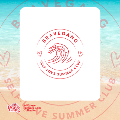 BraveGang Self-Love Summer Club Tee with Red Print and Bikini