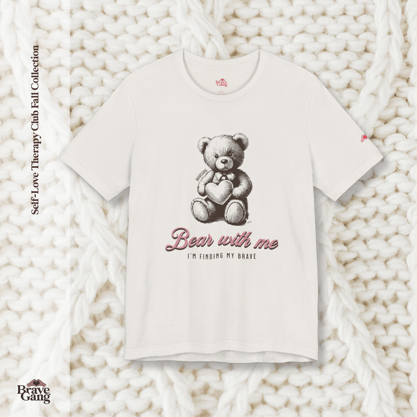 #BraveGang Bear With Me Tee 🍂 I’m Finding My Brave 🍂 Vintage White