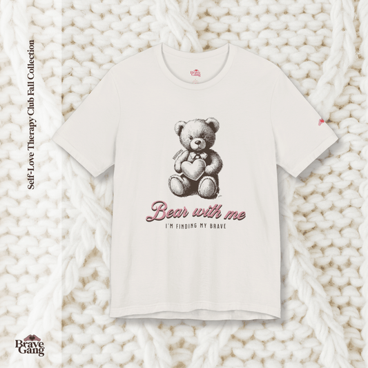 #BraveGang Bear With Me Tee 🍂 I’m Finding My Brave 🍂 Vintage White