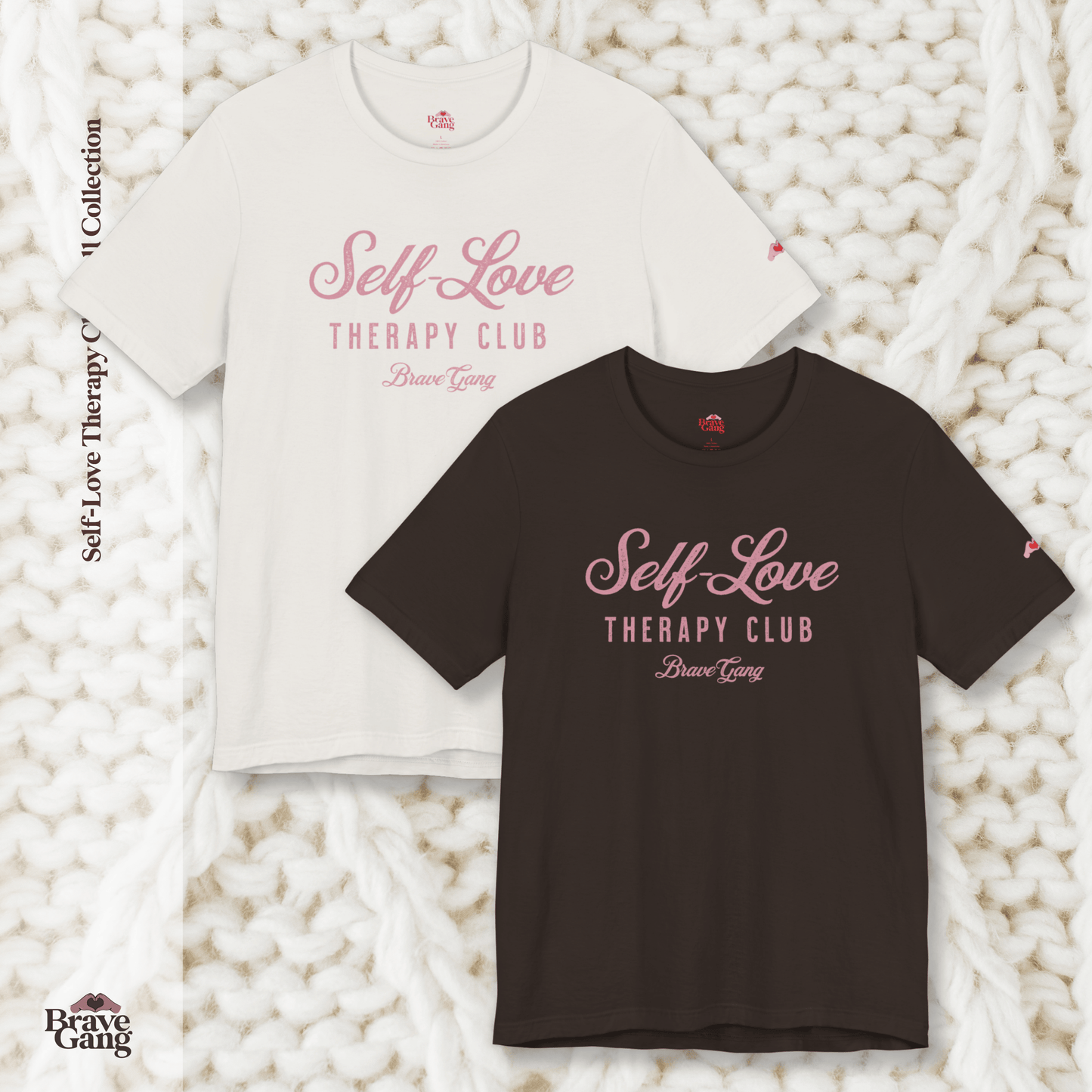 #BraveGang Self-Love Therapy Club Tee 🍂 Vintage White or Chocolate Brown