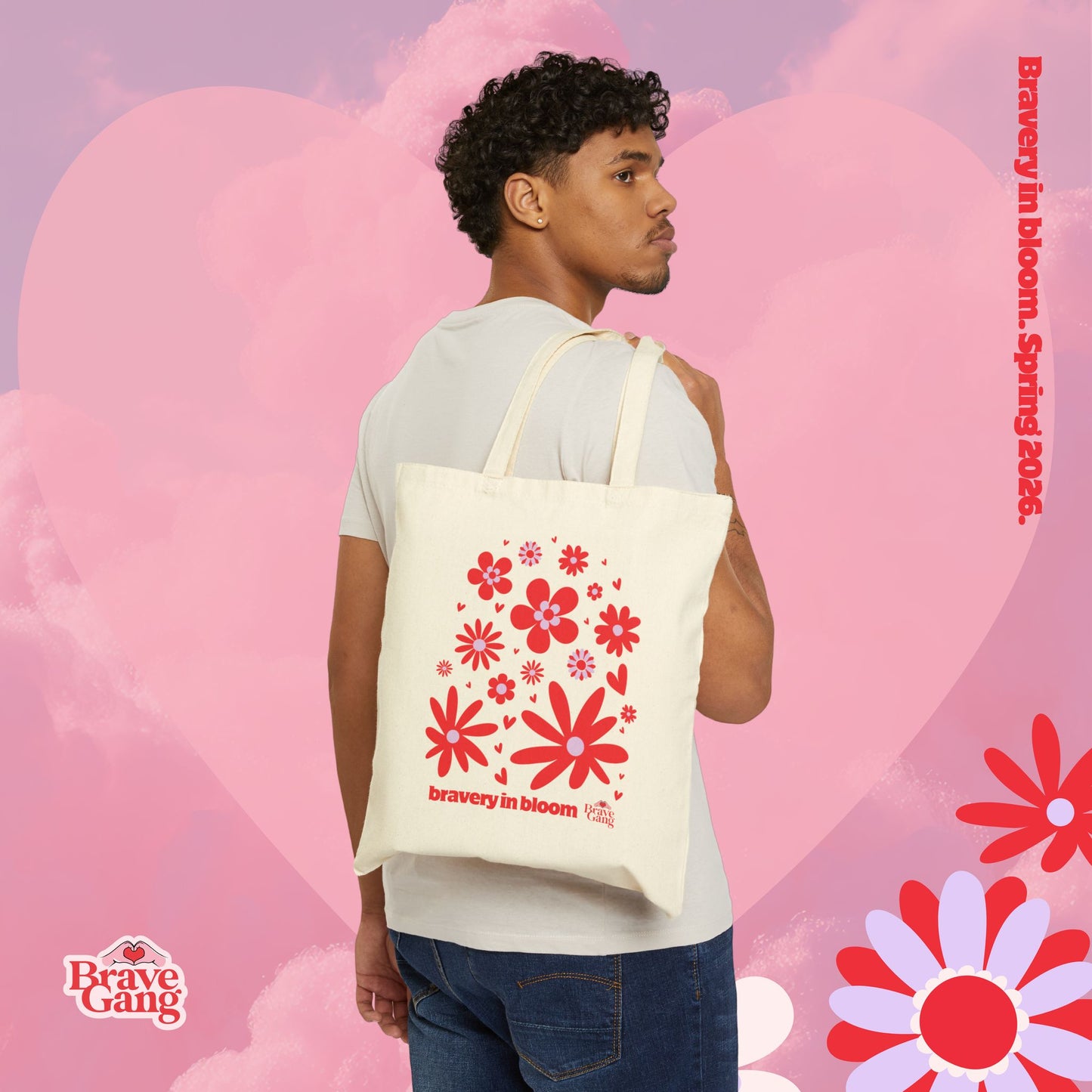 #BraveGang Bravery in Bloom Tote ✨ Cotton Canvas • Natural • Made with Love