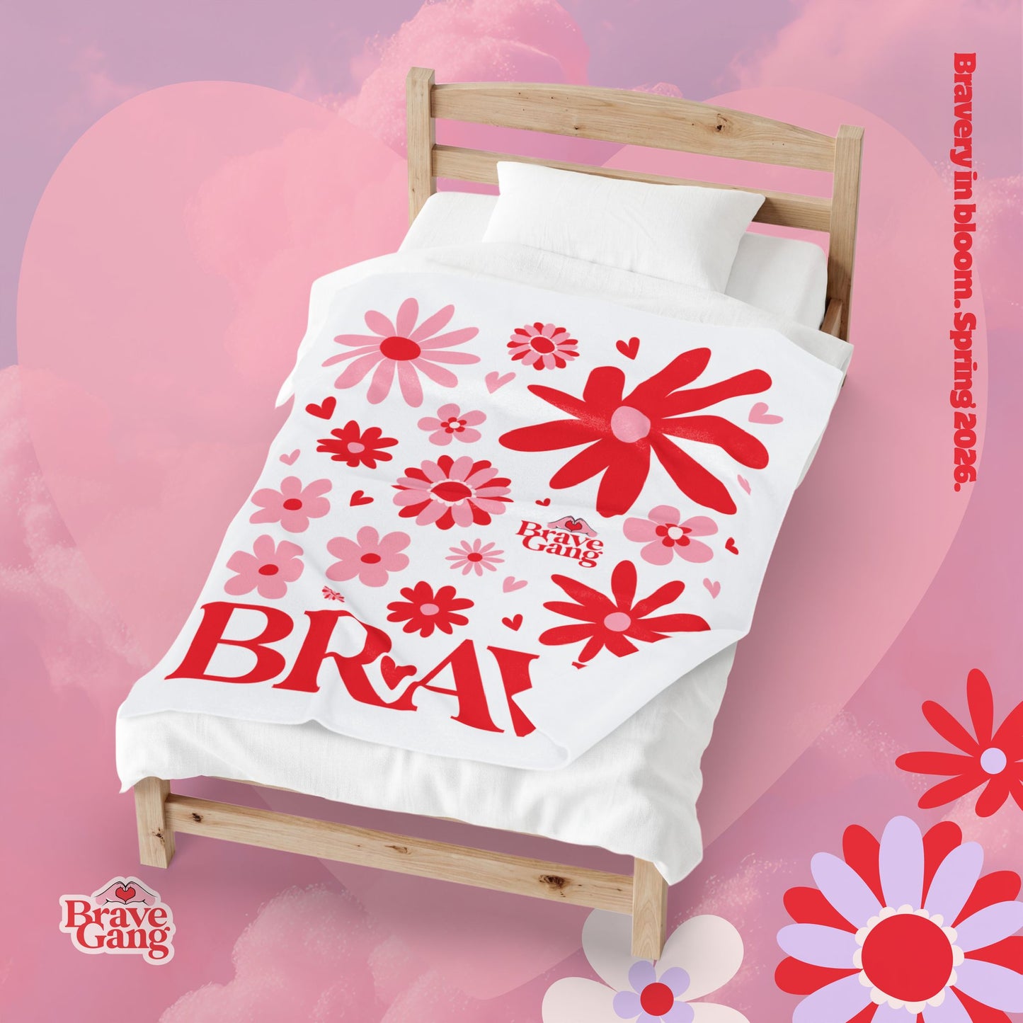 #BraveGang Bravery in Bloom Blanket ✨ Velveteen Plush • Cozy Comfort • Made with Love