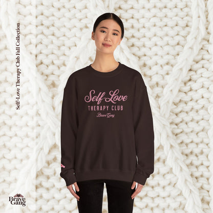 #BraveGang Self-Love Therapy Club Crewneck 🍂 Cozy Sweatshirt 🍂 Chocolate Brown