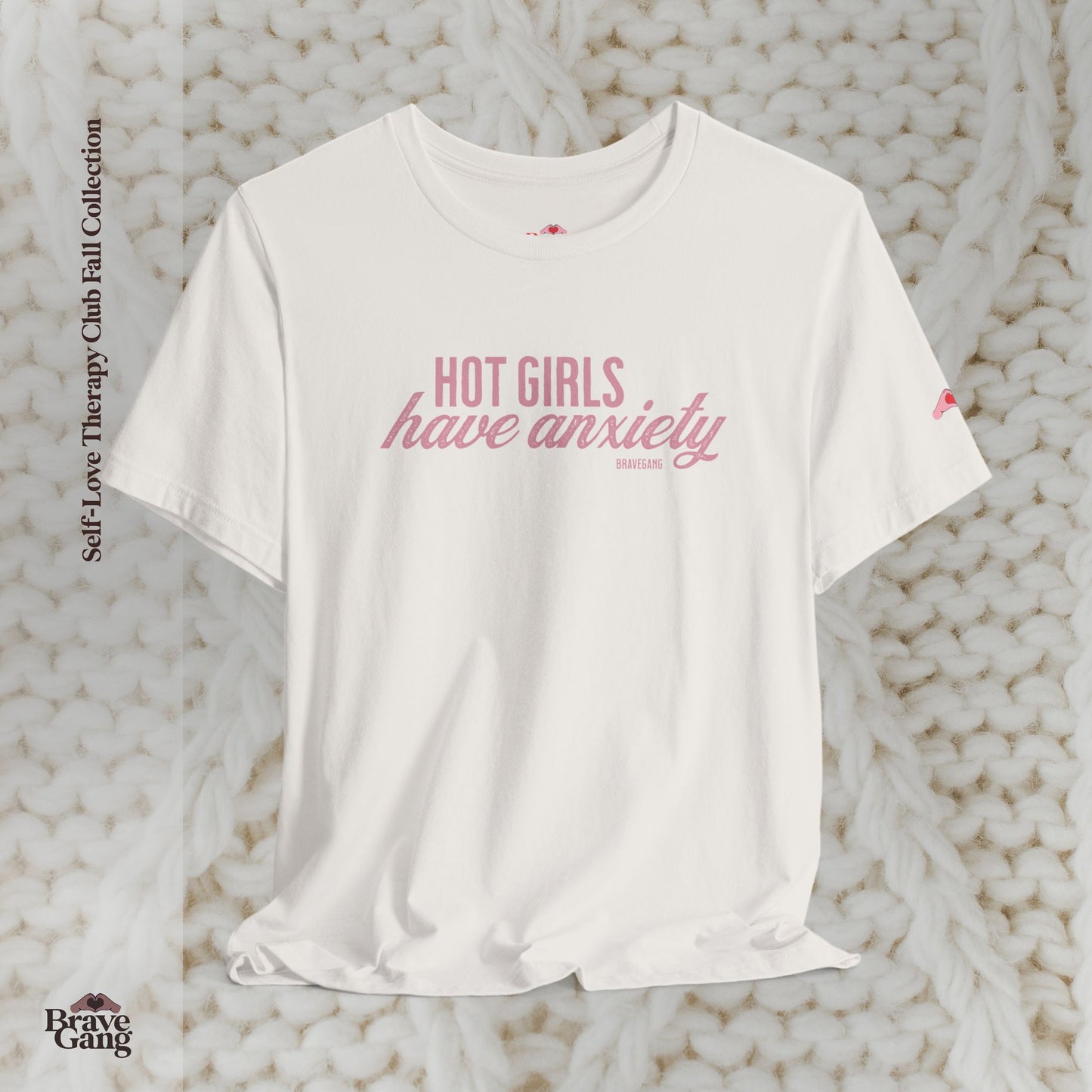 #BraveGang Hot Girls Have Anxiety Tee 🍂 Vintage White or Chocolate Brown 🍂 Made with Love