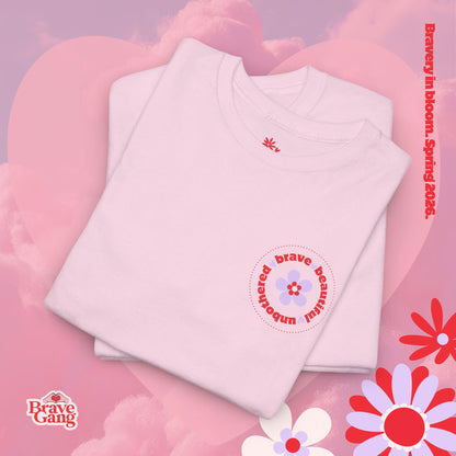#BraveGang Bravery in Bloom Tee ✨ Cotton • Pink or White • Made with Love