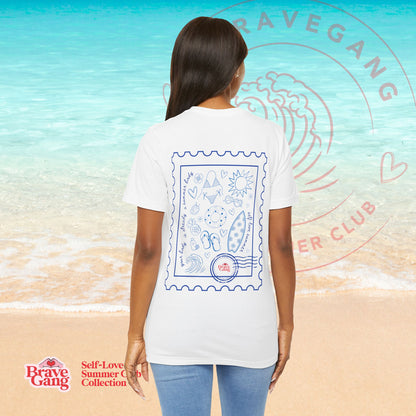 BraveGang Self-Love Summer Club Tee with Blue Print with Bikini
