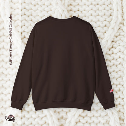 #BraveGang Hot Girls Have Anxiety Crewneck 🍂 Cozy Sweatshirt 🍂 Chocolate Brown + Pink