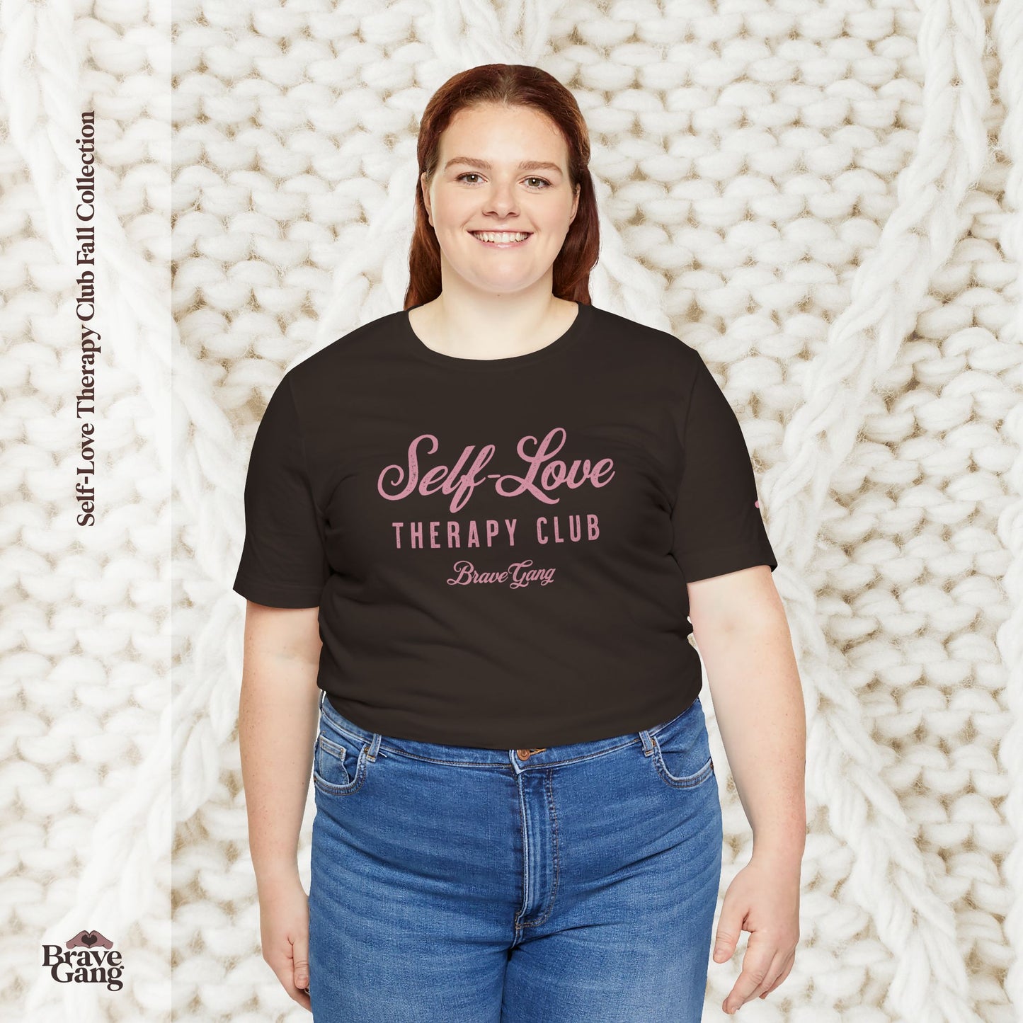 #BraveGang Self-Love Therapy Club Tee 🍂 Vintage White or Chocolate Brown