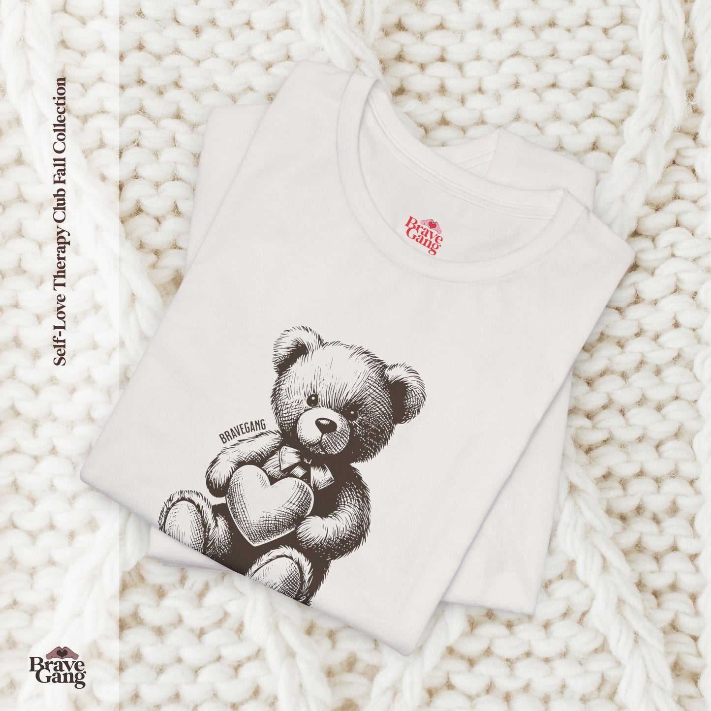 #BraveGang Bear With Me Tee 🍂 I’m Finding My Brave 🍂 Vintage White