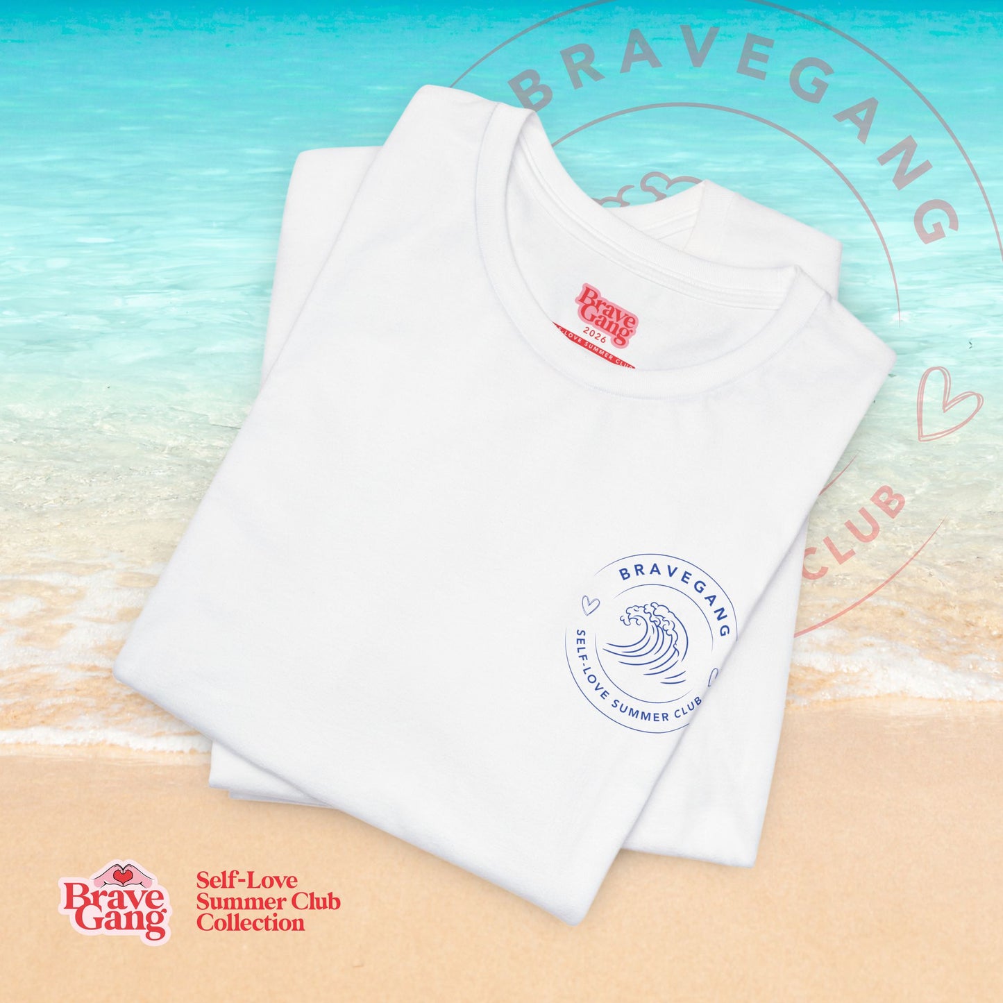 BraveGang Self-Love Summer Club Tee with Blue Print with Bikini
