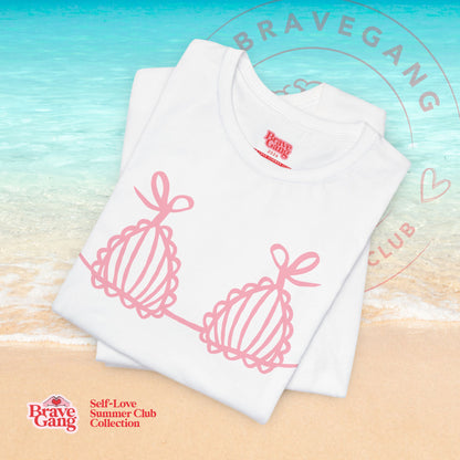 BraveGang Every Body is a Bikini Body Tee with Pink Bikini Print
