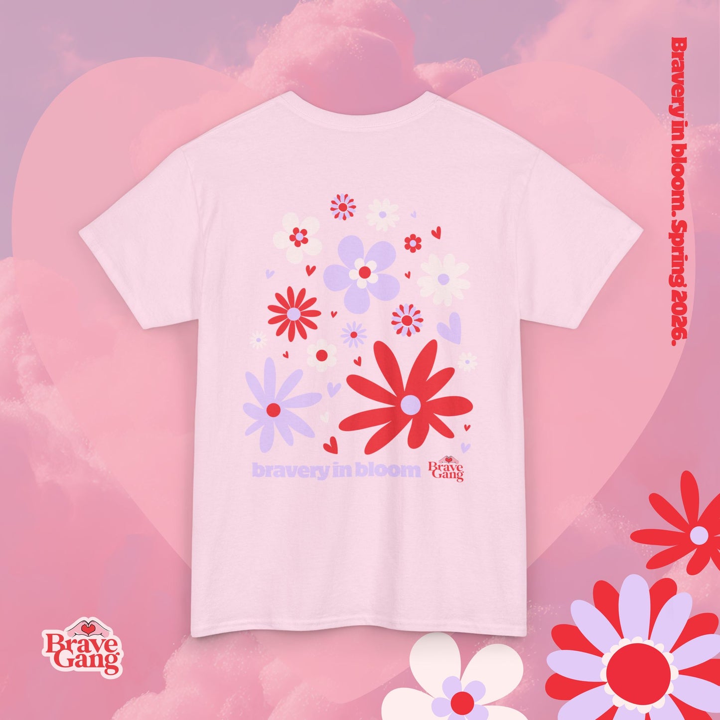 #BraveGang Bravery in Bloom Tee ✨ Cotton • Pink or White • Made with Love