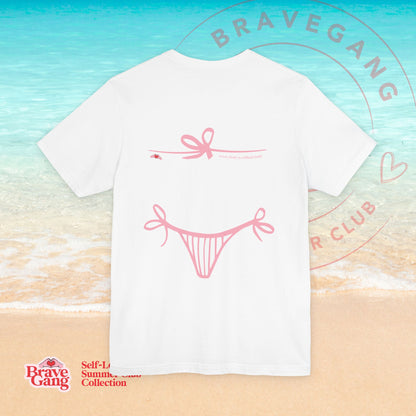 BraveGang Every Body is a Bikini Body Tee with Pink Bikini Print